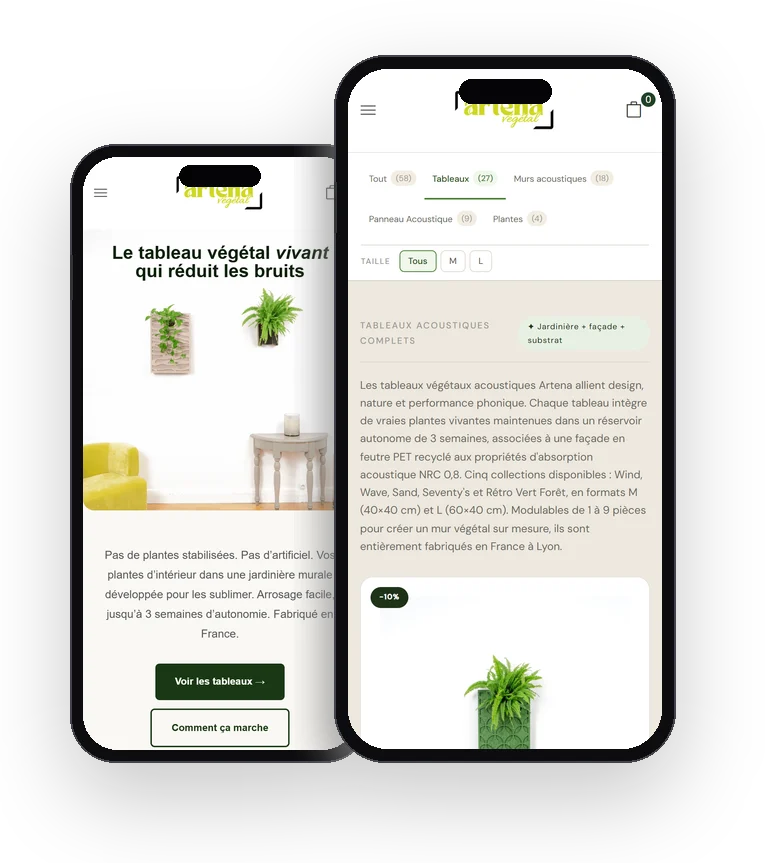 Artena Végétal: the project on mobile