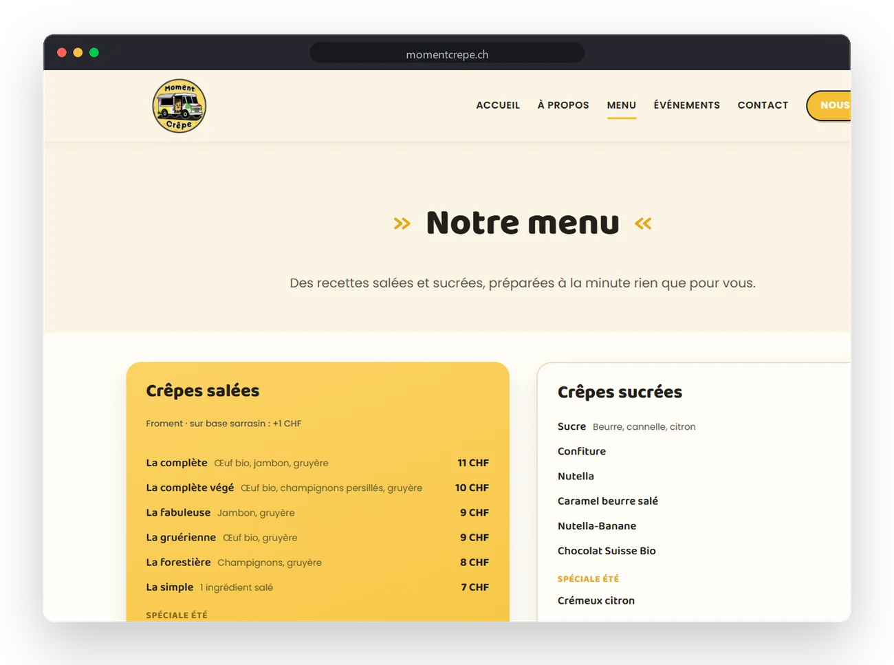 Moment Crêpe: the project in context