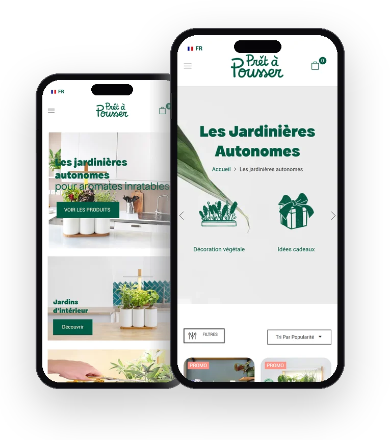 Prêt à Pousser: the project on mobile